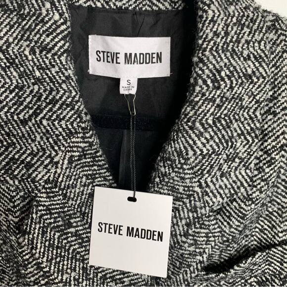 Steve Madden Stella Herringbone double breasted jacket size small minimalist - Picture 5 of 6